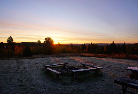Sunset over base